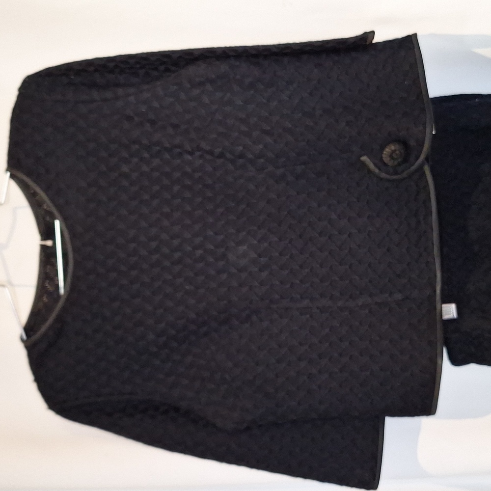 Vintage 2 piece Jackie O inspired black skirt and top